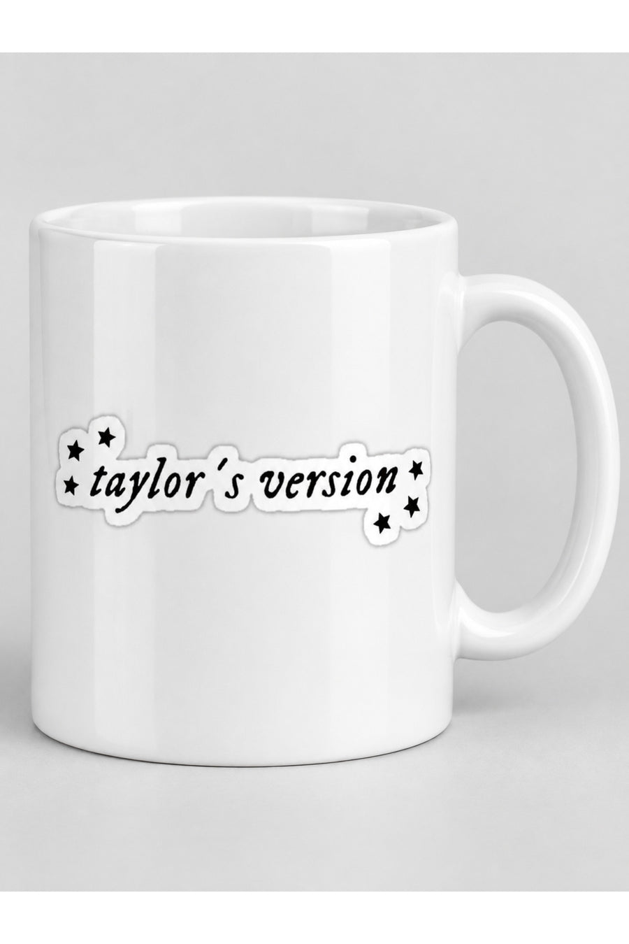 Taylor's Version Yazılı Yıldız Baskılı Beyaz Seramik Kupa Bardak