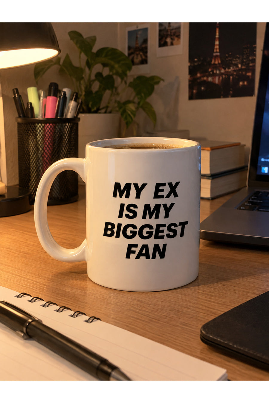 My Ex Is My Biggest Fan Yazılı Mizahi Beyaz Seramik Kupa Bardak