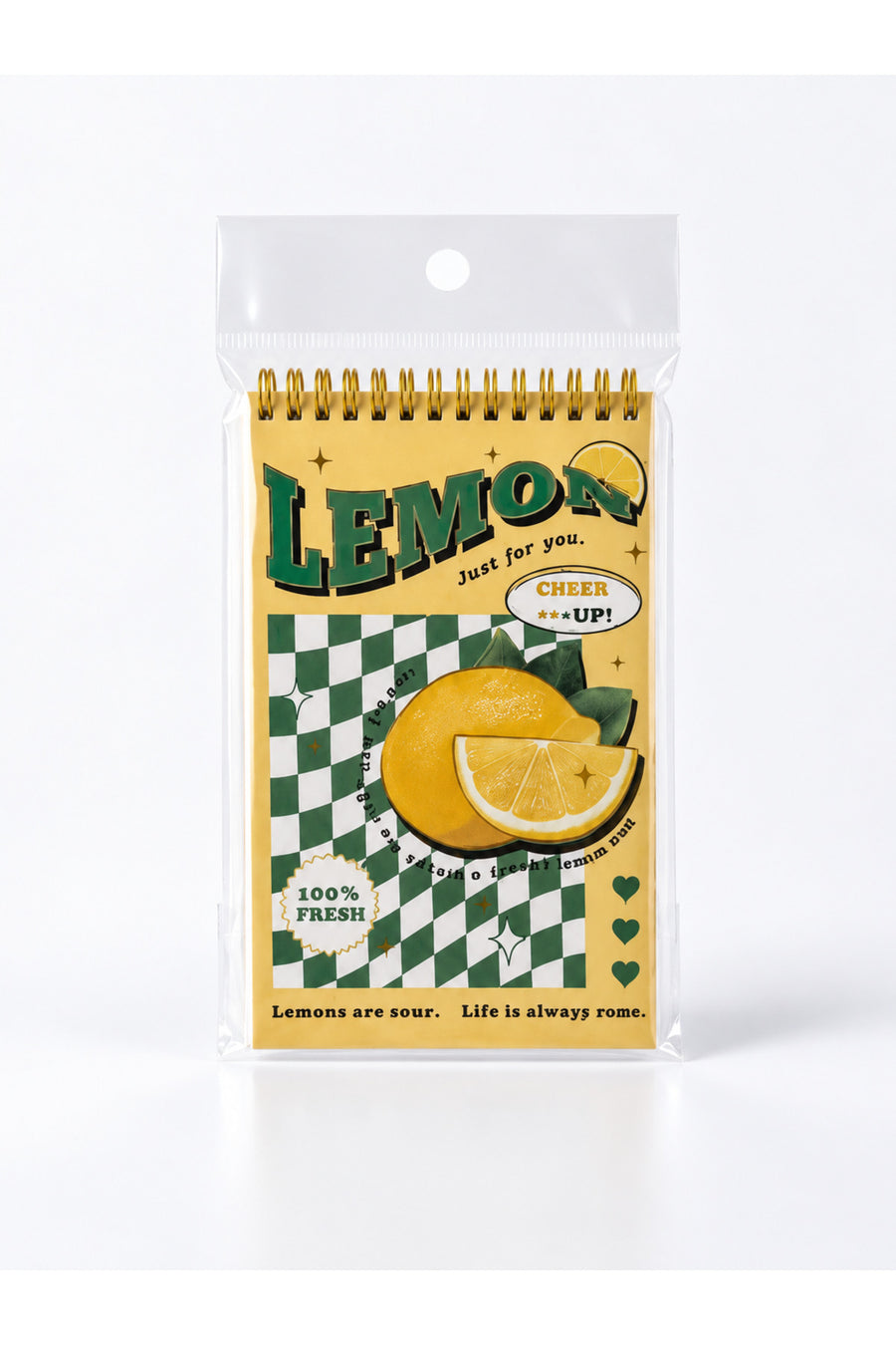 Limon Desenli Günlük Planlayıcı Defter Spiralli Sevimli Ajanda Sarı Yeşil Tasarım